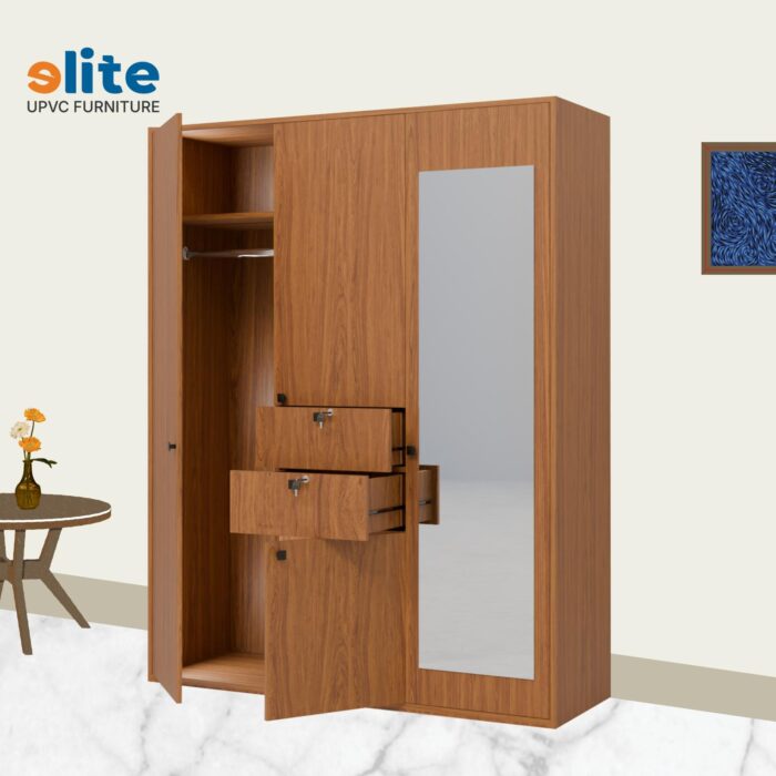 Lemari Pakaian eLite Furniture Tipe VENEZIA Walnut Wood - Image 2