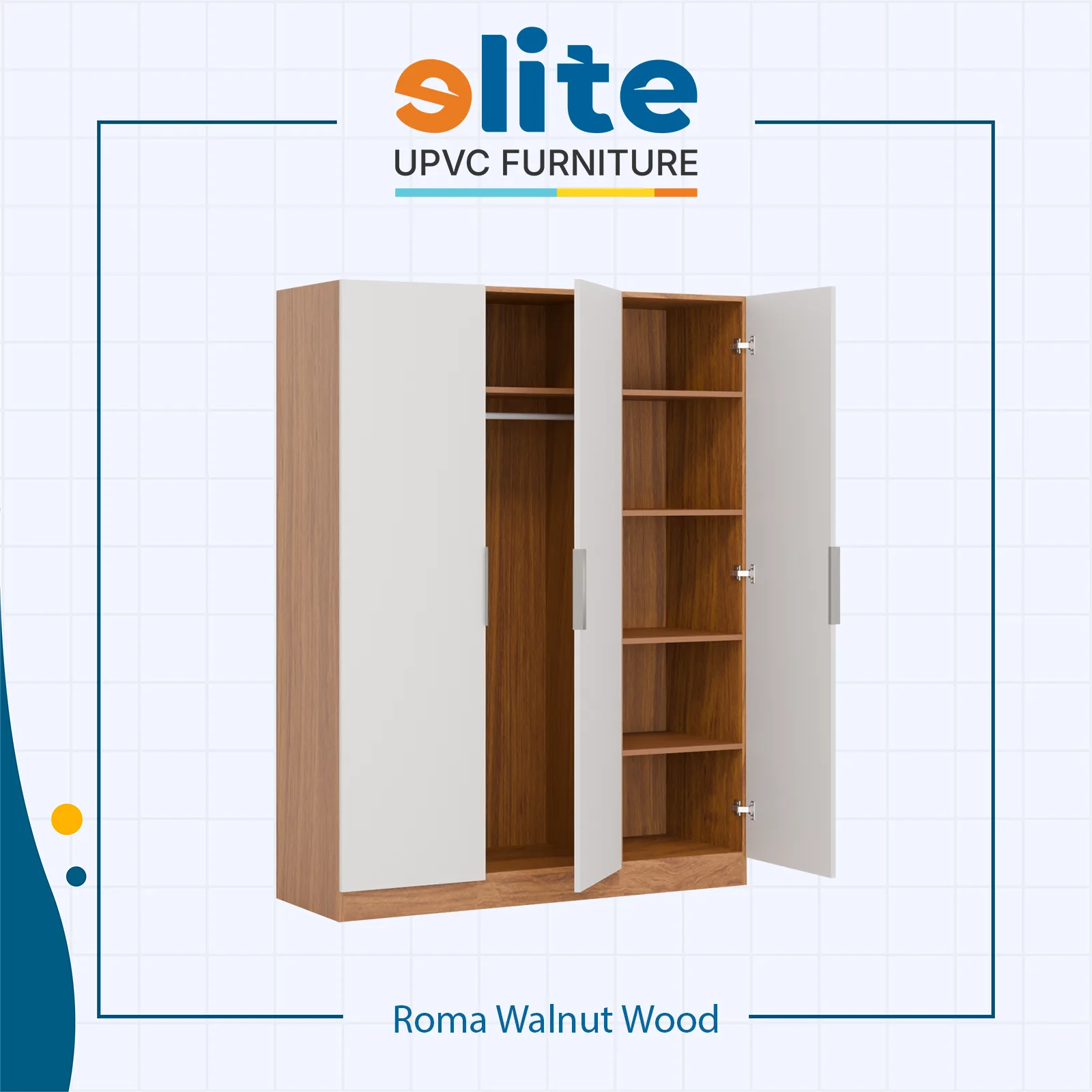 20260506085527-nsfbEl-walnut-wood Lemari Roma Walnut Wood – Lemari UPVC Premium dengan Keanggunan Kayu Gelap - Image 1