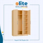 Lemari Napoli Full Maple Ash – Lemari UPVC 3 Pintu dengan Nuansa Kayu Alami