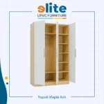 Lemari Napoli Maple Ash – Lemari UPVC 3 Pintu Pintu  dengan Nuansa Kayu Alami