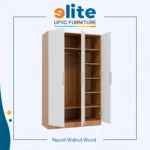 Lemari Napoli Walnut Wood – Lemari UPVC 3 Pintu dengan Keanggunan Kayu Gelap
