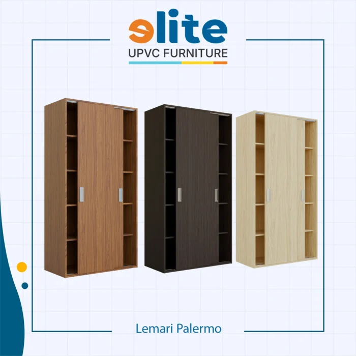 Lemari Palermo Maple Ash – Lemari UPVC Pintu Geser dengan Nuansa Kayu Alami - Image 2