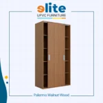 Lemari Palermo Walnut Wood – Lemari UPVC Pintu Geser dengan Keanggunan Kayu Gelap
