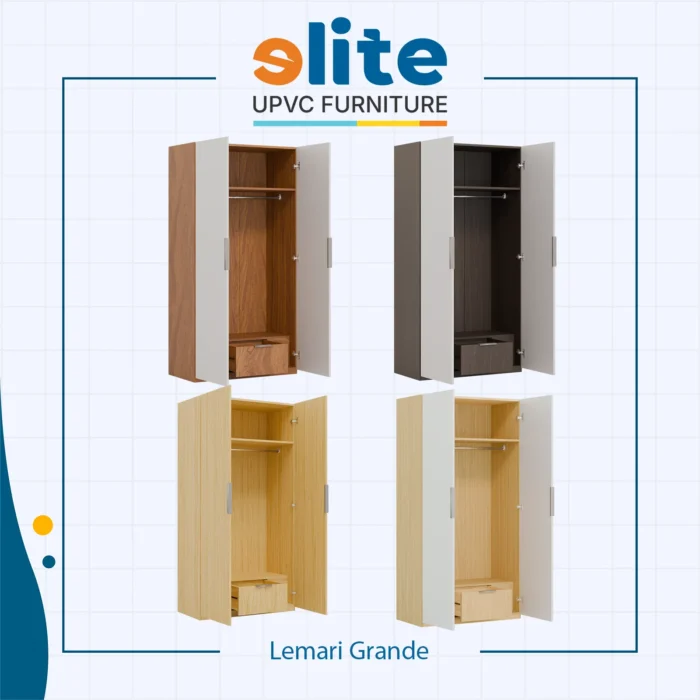Lemari Grande Full Maple Ash – Lemari UPVC Premium dengan Nuansa Kayu Alami - Image 2