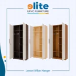 Lemari Milan Hanger Mocha Teak – Lemari UPVC Vertikal dengan Nuansa Kayu Hangat - Image 2