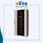 Lemari Milan Hanger Mocha Teak – Lemari UPVC Vertikal dengan Nuansa Kayu Hangat