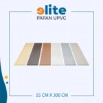 Papan UPVC 55x300 Light Grey Glossy – Panel Terbesar dengan Kilau Elegan