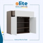 Rak Sepatu Edessa Mocha Teak – Rak UPVC Minimalis dengan Nuansa Kayu Hangat