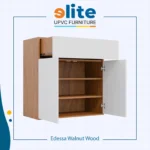 Rak Sepatu Edessa Walnut Wood – Rak UPVC Minimalis dengan Keanggunan Kayu Gelap