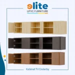 Kabinet TV Enderby Walnut Wood – Kabinet UPVC Premium dengan Keanggunan Kayu Gelap - Image 2