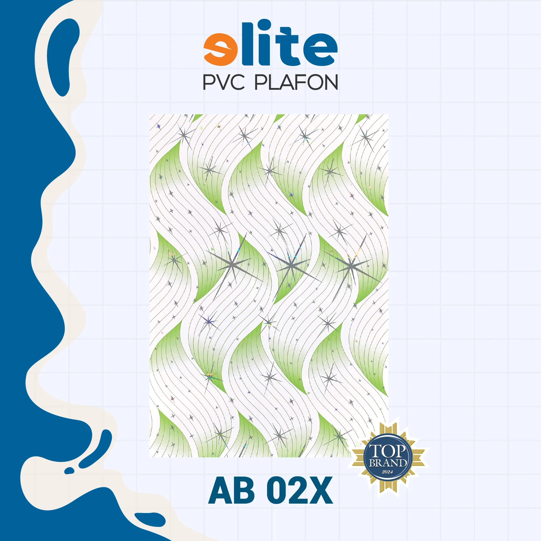 AB 02X Elite Plafon Glosy AB 02X – Plafon PVC Lebar 20 cm Panjang 4 Meter - Image 1