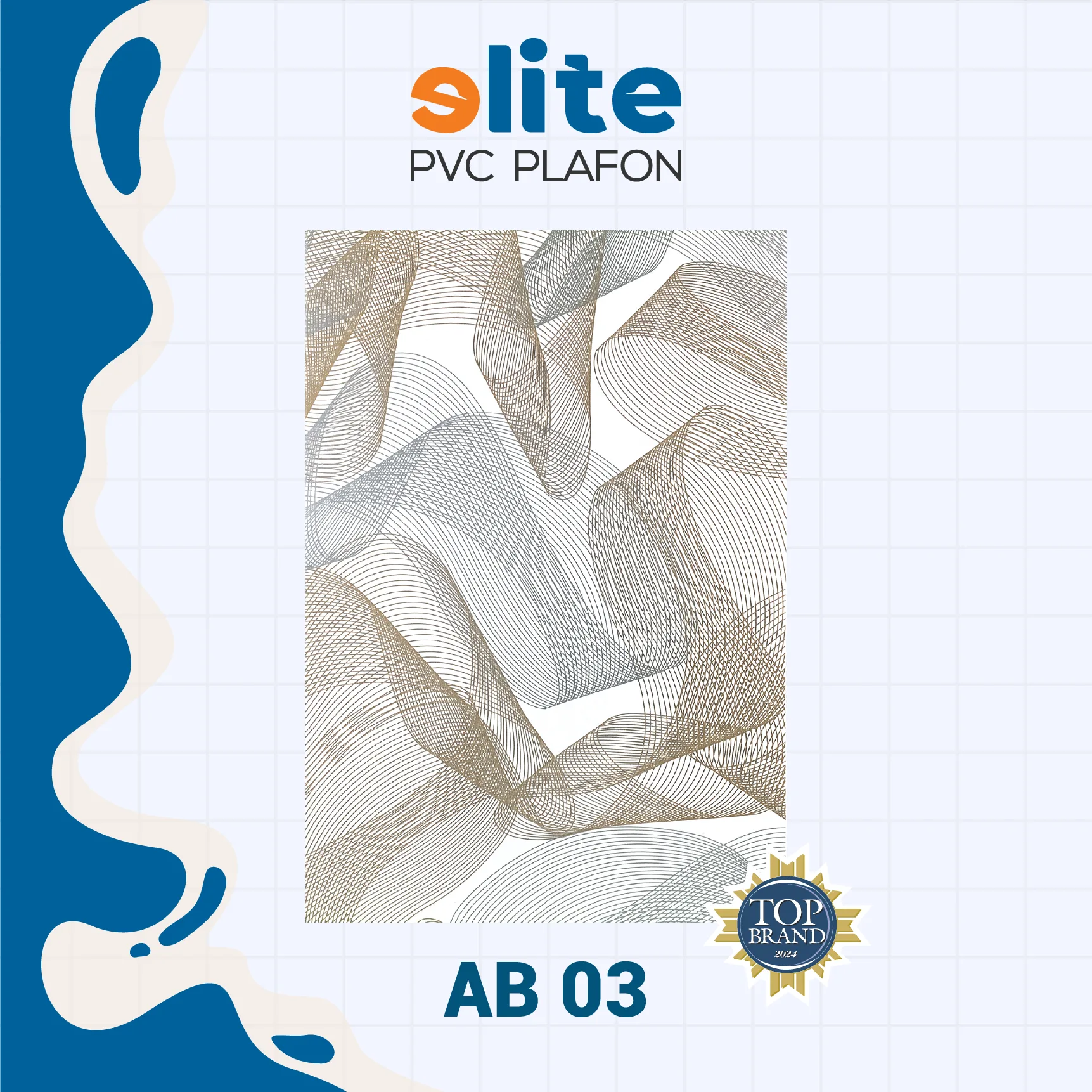 AB 03 Elite Plafon Glosy AB 03 – Plafon PVC Lebar 20 cm Panjang 4 Meter - Image 1