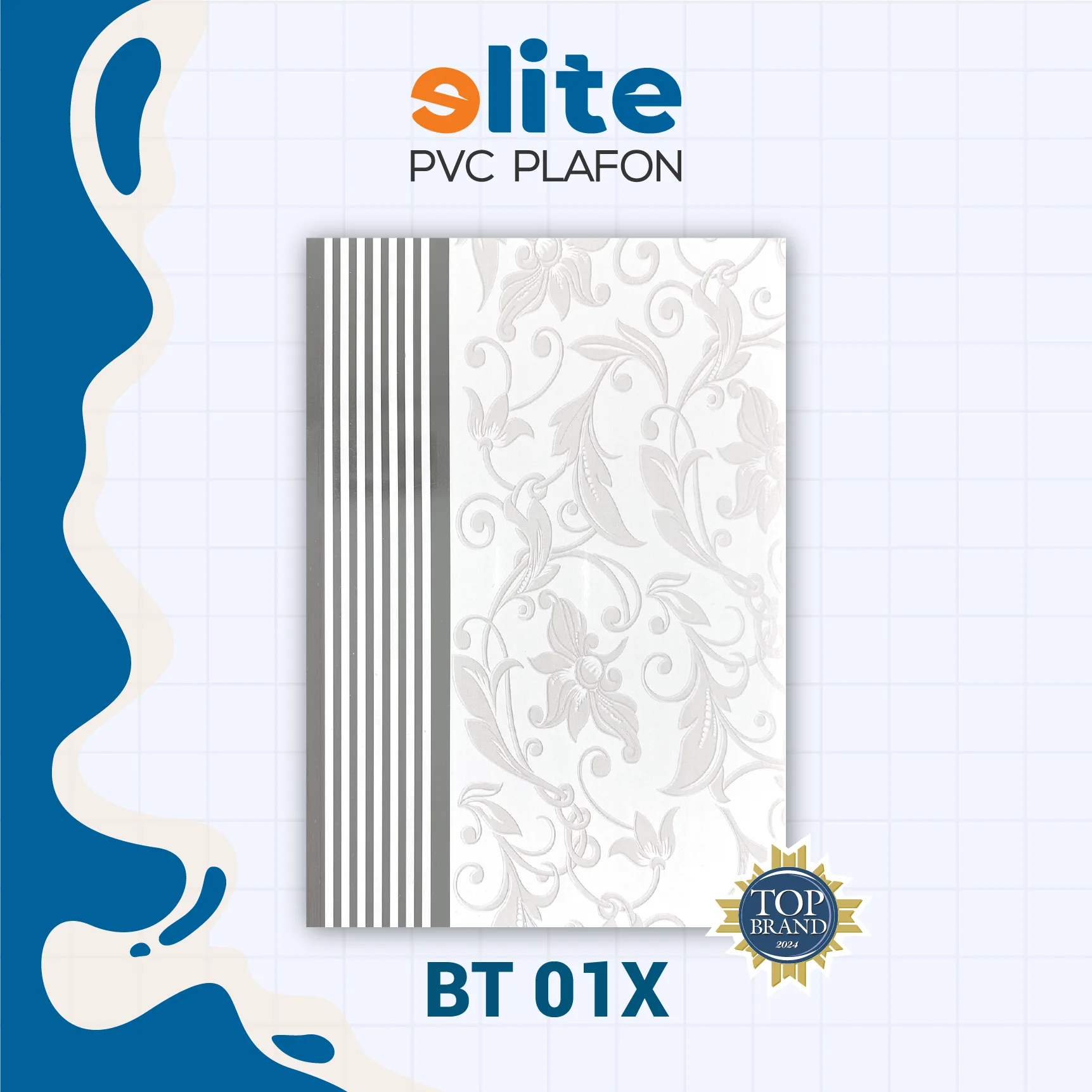 BT 01X Elite Plafon Glosy BT 01X – Plafon PVC Lebar 20 cm Panjang 4 Meter - Image 1