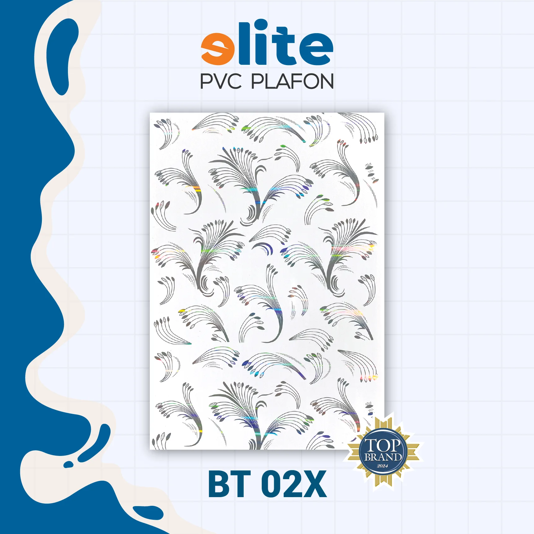 BT 02X Elite Plafon Glosy BT 02X – Plafon PVC Lebar 20 cm Panjang 4 Meter - Image 1