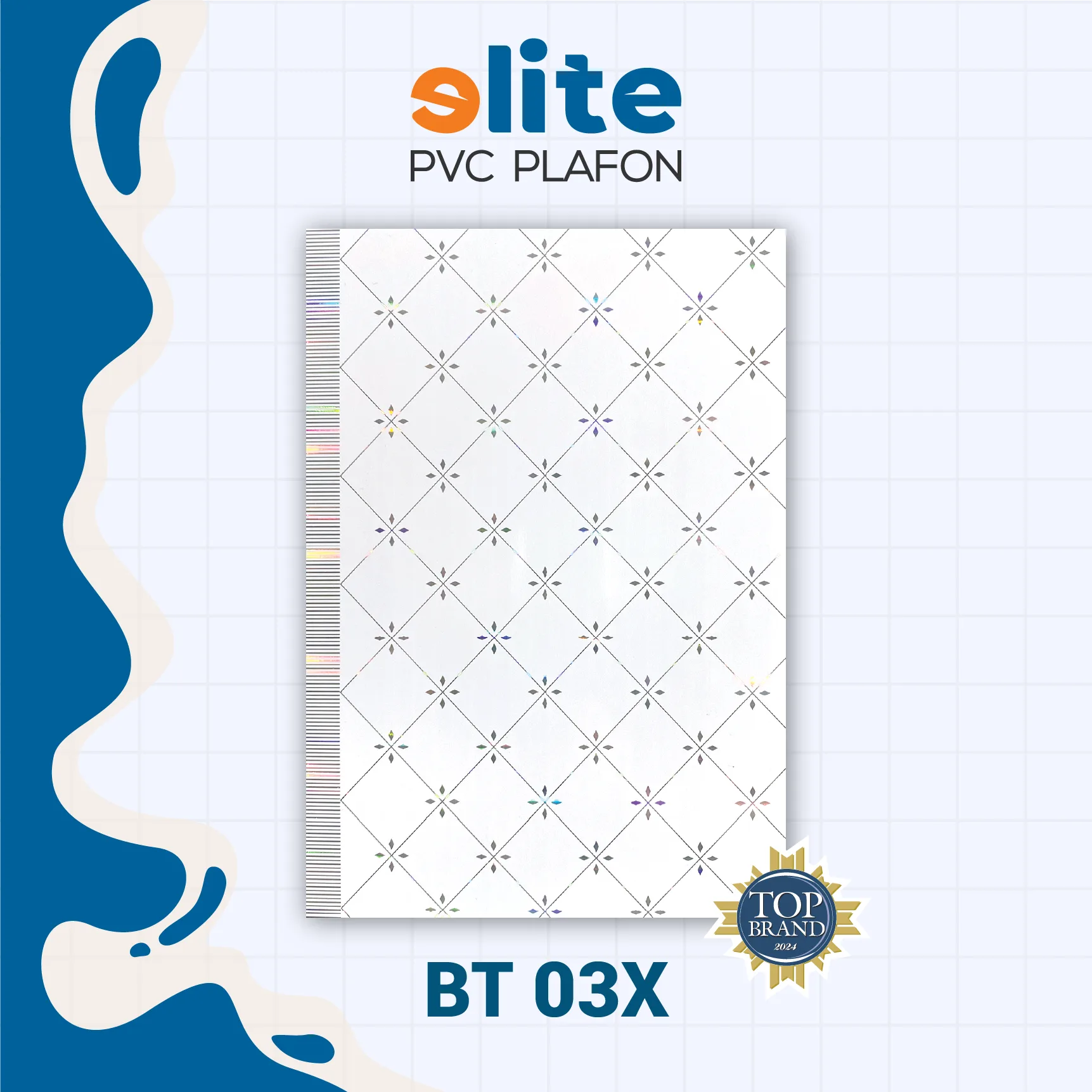 BT 03X Elite Plafon Glosy BT 03X – Plafon PVC Lebar 20 cm Panjang 4 Meter - Image 1