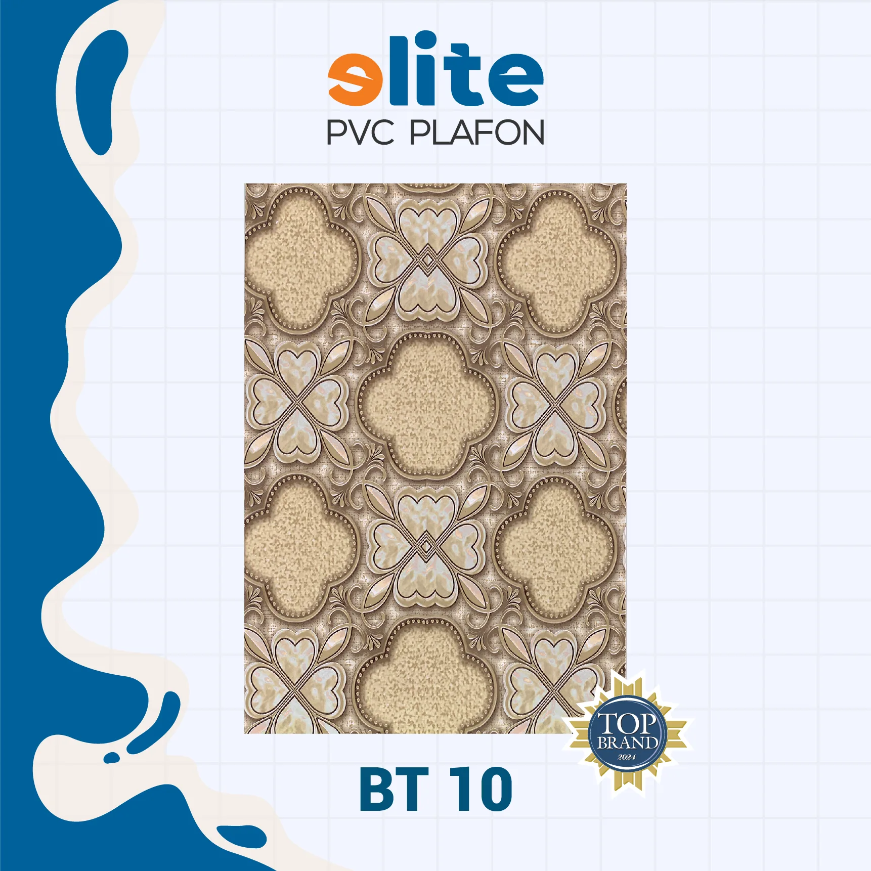 BT 10 Elite Plafon Glosy BT 10 – Plafon PVC Lebar 20 cm Panjang 4 Meter - Image 1