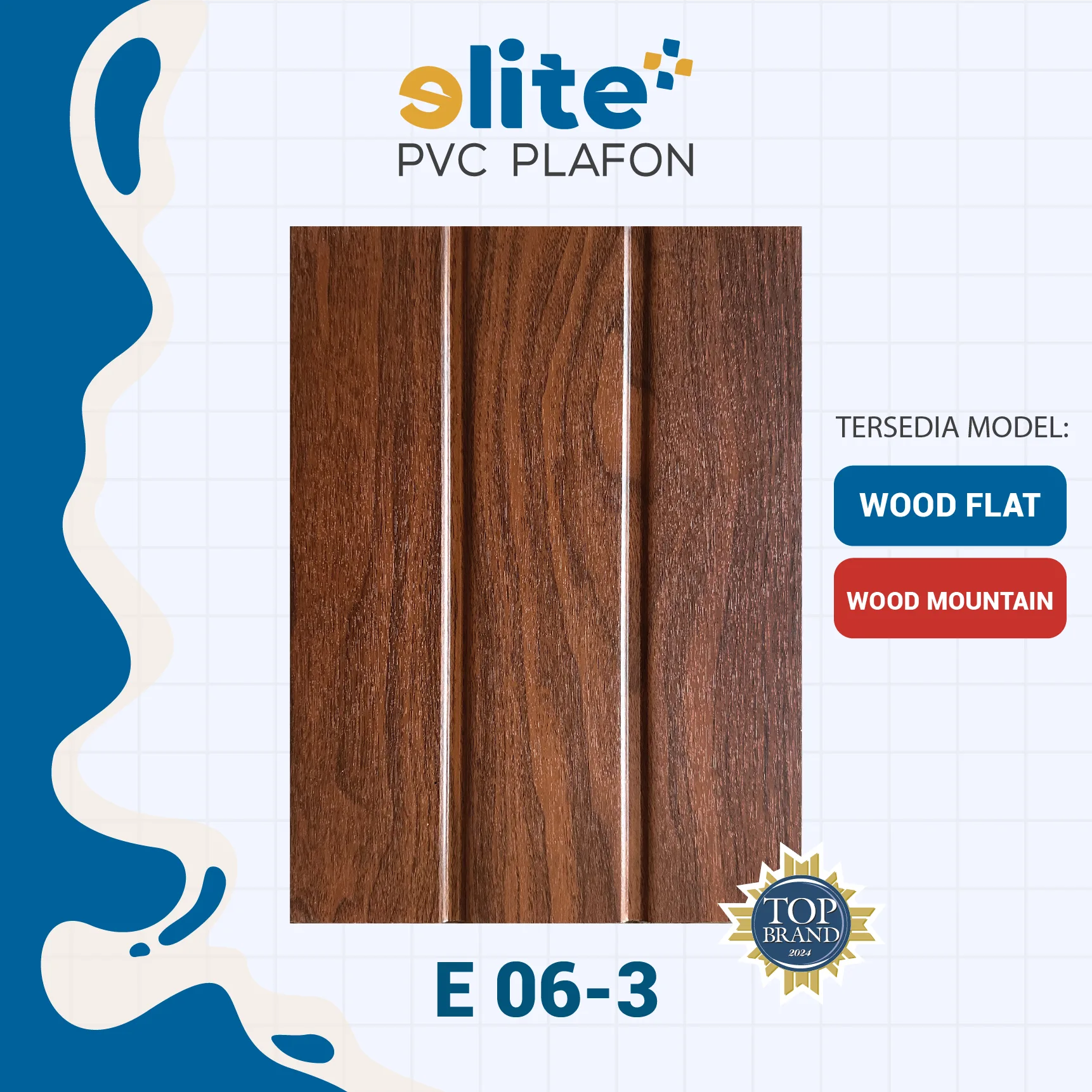 E 06-3 Elite Plus E 06‑3 – Plafon PVC Lebar 25 cm Panjang 4 Meter - Image 1