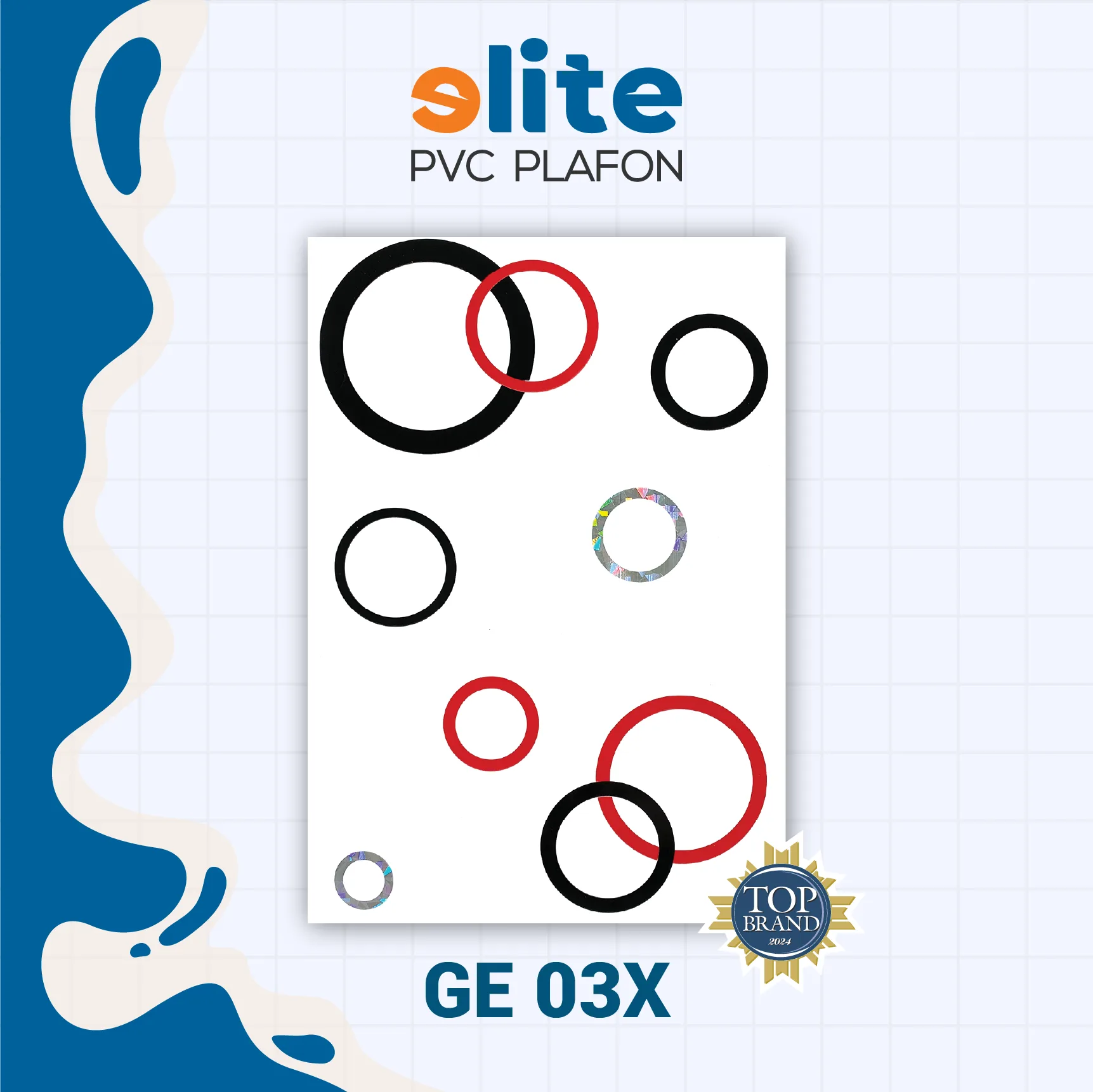 GE 03X Elite Plafon Glosy GE 03X – Plafon PVC Lebar 20 cm Panjang 4 Meter - Image 1